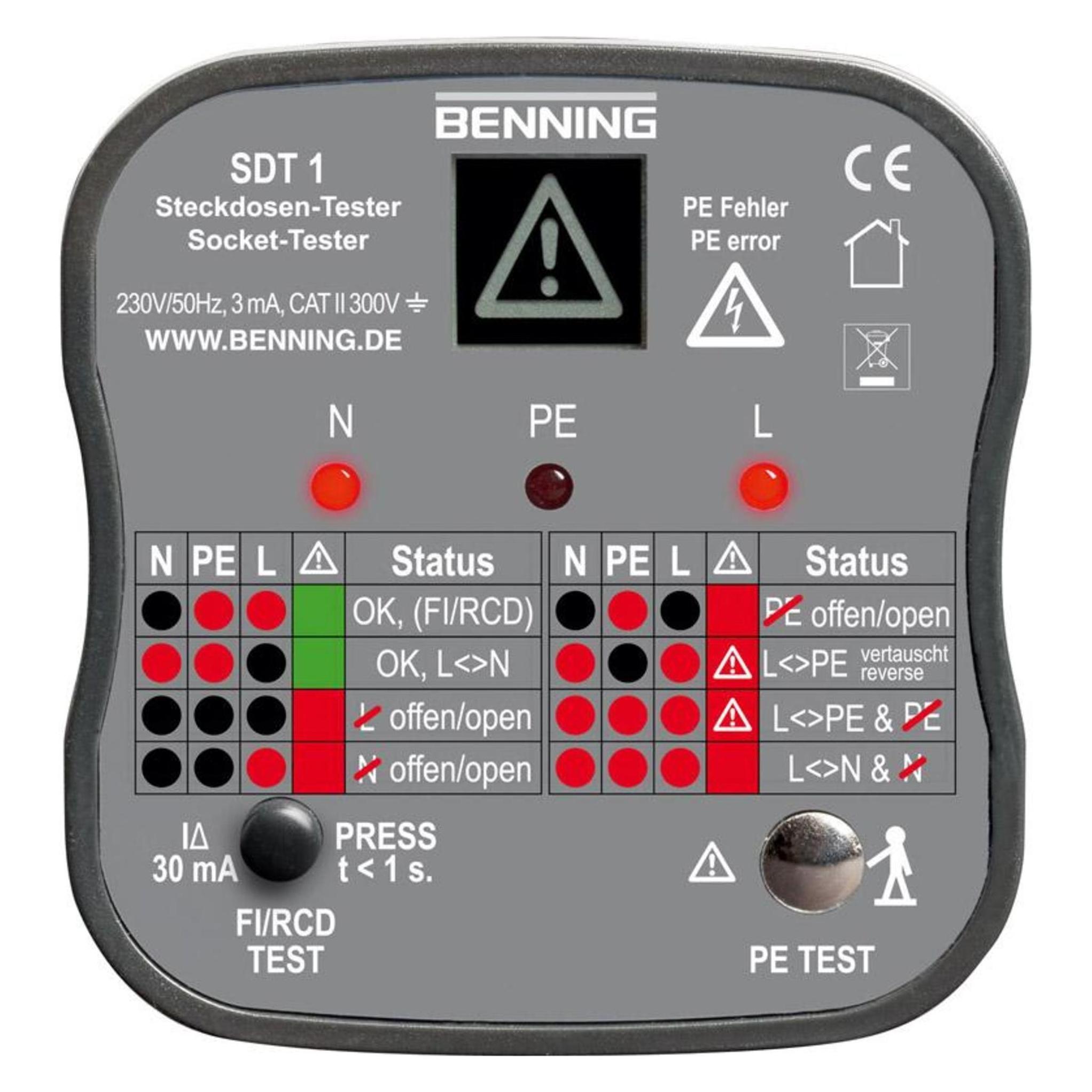 Benning, Multimeter, Socket Tester (Cat Iii 300V)