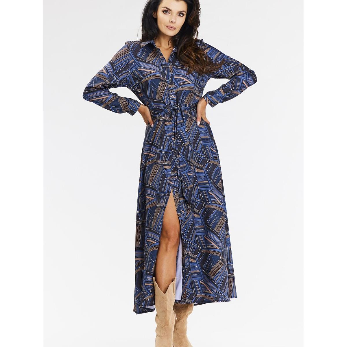 Awama, Damen, Kleider, Alltagskleid, Blau, (S)