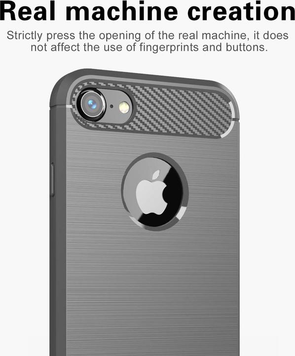 Produktbild Cadorabo TPU Ultra Slim carbon edelstahl Kombi Cover (Apple iPhone 7)