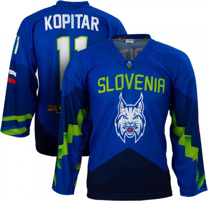 Immagine prodotto HZS Fan-Trikot der slowenischen Hockeynationalmannschaft – BLAU (L, Drozg) (L)