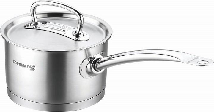 Produktbild Korkmaz Kookpunt Proline Steelpan met RVS Deksel A1157, 16cm (Kochtopf, Edelstahl, 16 x 10 cm)