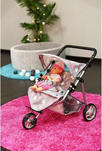 Image du produit Knorrtoys Zwillingspuppenwagen Duo - "star grey pink"