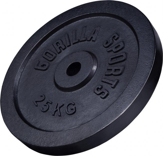 Actual product image Gorilla Sports Cast Iron Weight Plate Black 1,25-15 KG (1 x 25 kg)