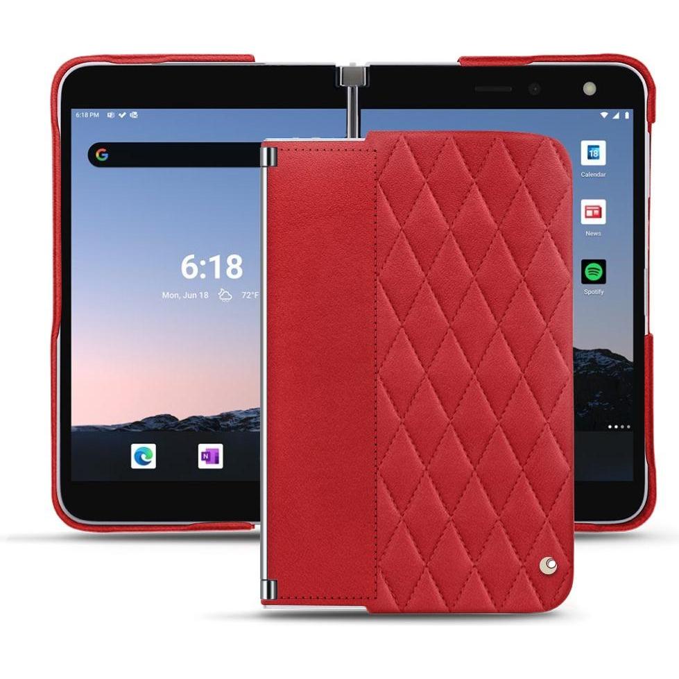 Thumbnail - Noreve Lederschutzhülle (Microsoft Surface Duo 2), Smartphone Hülle, Rot