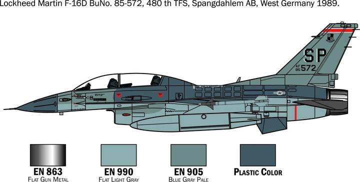 Actual product image 1:72 scale model set F-16 C/D Night Falcon