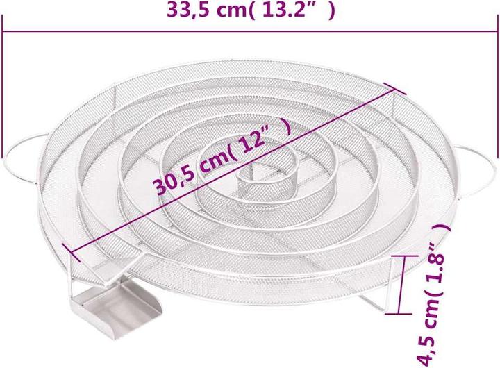 Actual product image vidaXL Cold smoke generator round 33.5 cm stainless steel, colour