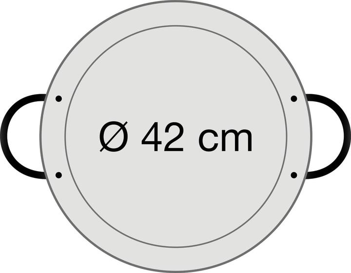 Actual product image All'Grill Paella pan polished steel Ø 42 cm (Paella pan, Steel, 42 x 4.50 cm)