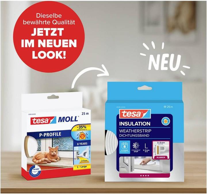 Actual product image tesa P-profile window seal (0.27 kg, White, White)