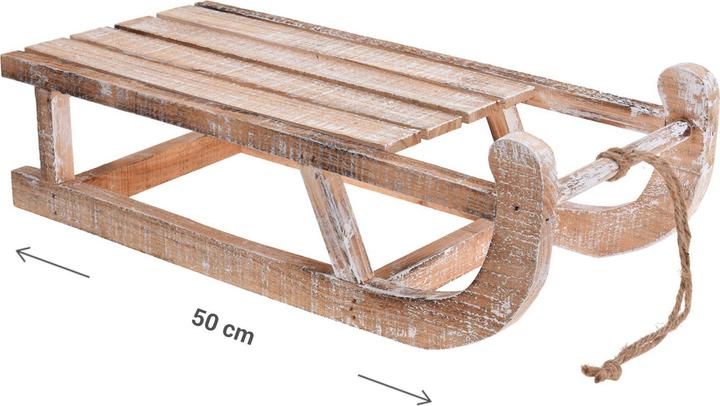 Rechberger Dekorativer Mini-Holzschlitten, 50 x 24 x 14 cm