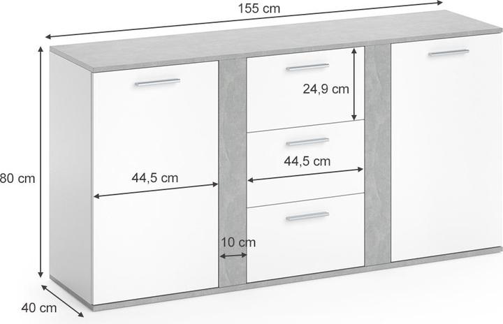 Produktbild Vicco Novelli (155 x 40 x 80 cm)