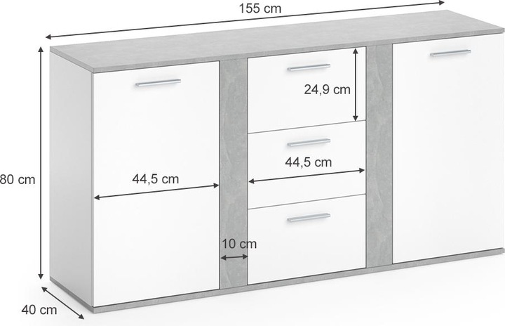 Image du produit Vicco Novelli (155 x 40 x 80 cm)