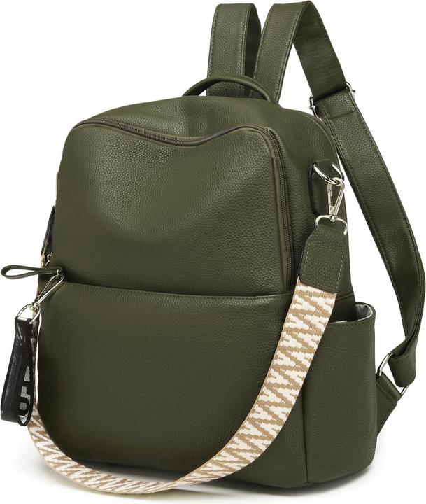 Produktbild Only-Bags.Store Rucksack Klein - 2 in 1 Rucksacktasche Leder PU Umhängetasche Schulrucksack Wasserdichter