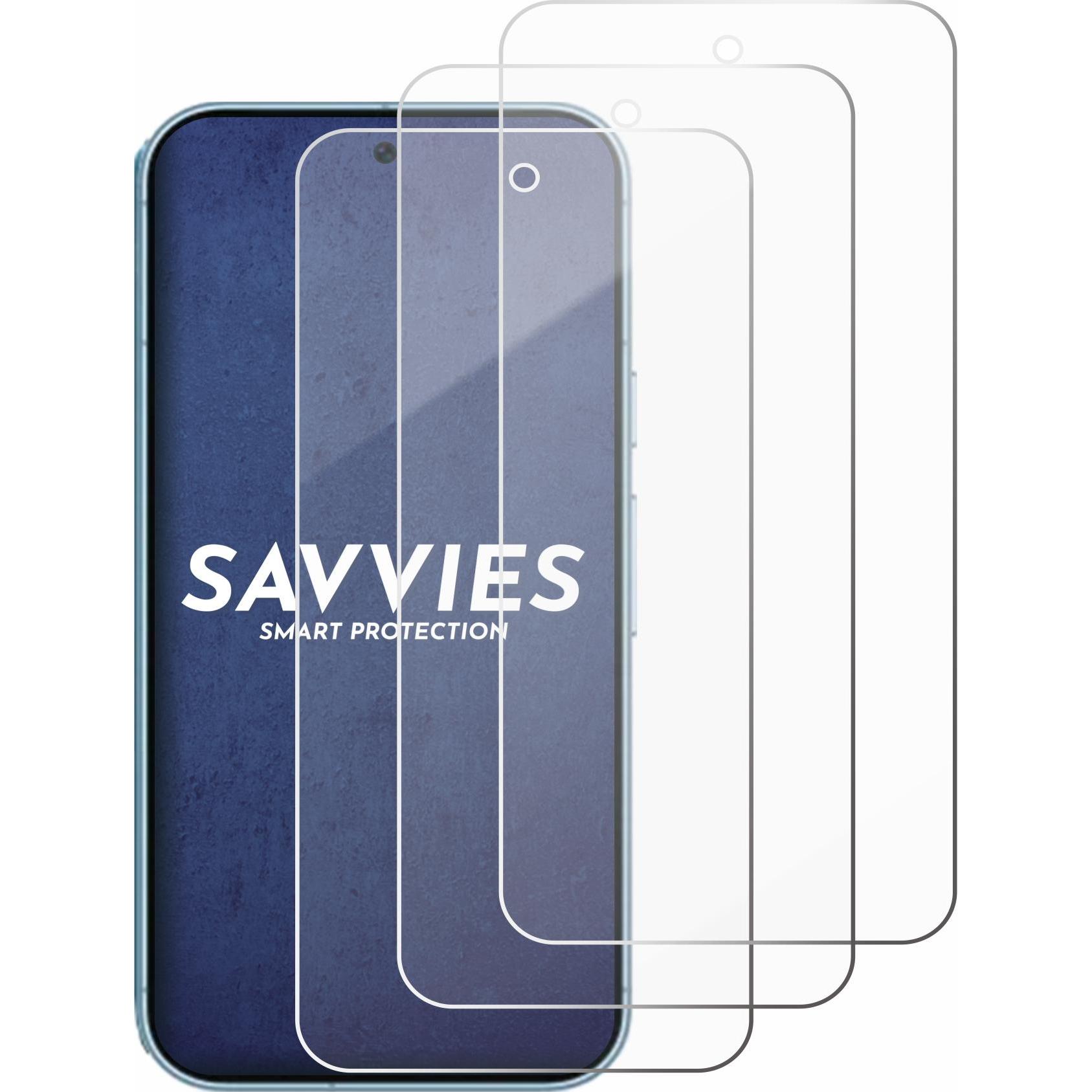 Thumbnail - Savvies Panzerglas Displayschutz 9H Schutzglas Glas Klar Transparent (3 Stück, Google Pixel 9 Pro), Smartphone Schutzfol...