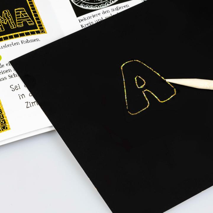 Productafbeelding Krasplaatjes voor kinderen: Creatieve kraskunst: Gouden magie