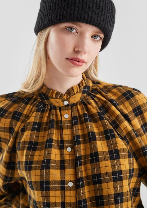 Immagine prodotto s.Oliver Bluse Karobluse mit Raglanärmel und Rüsche am Stehkragen (34)