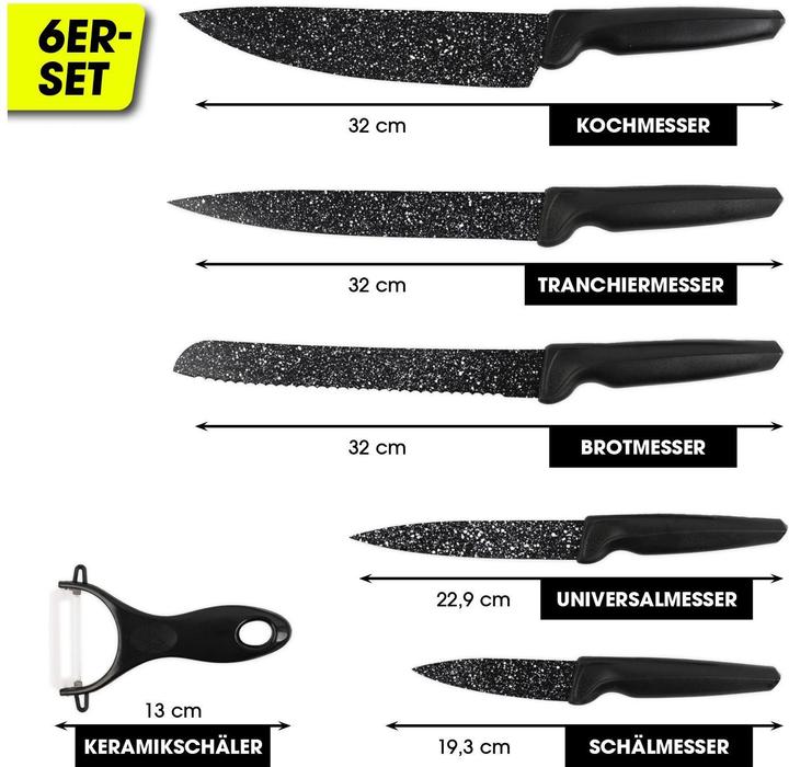 Produktbild Gourmetmaxx Messerset mit Sparschäler 6-teilig