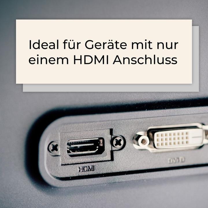 Actual product image Hermex HDMI splitter adapter 2in1 (1in/2out) distributor multiple connection (0.30 m, HDMI)