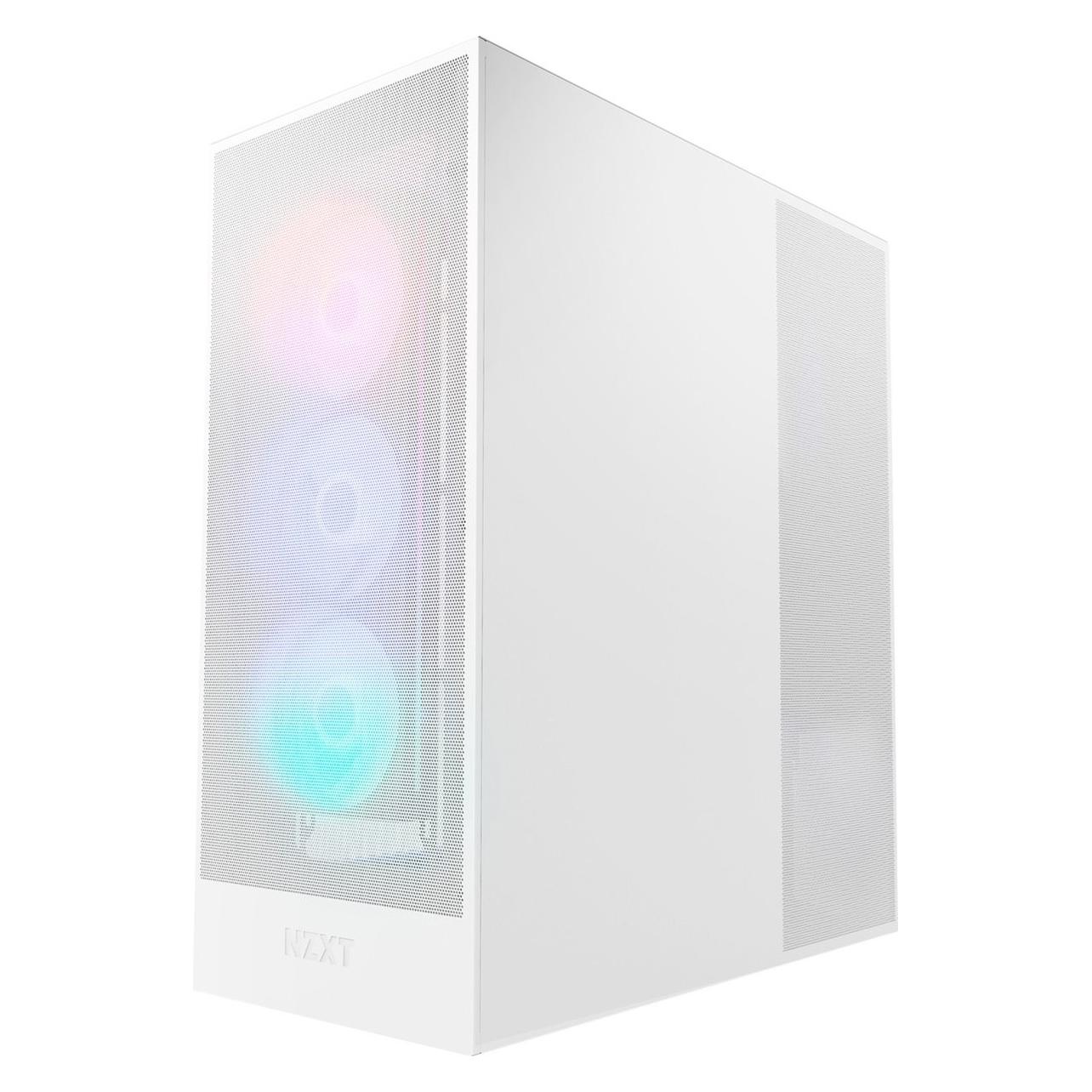 NZXT H7 Flow (2024) RGB Wit - Midtowermodel (CM-H72FW-R1) (ATX), PC Gehäuse, Weiss