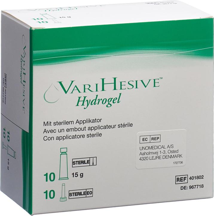 Actual product image Varihesive Hydrogel with applicator sterile 10 Tb 15 g (924 ml, Gel)