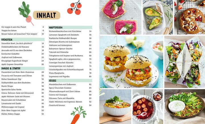 Produktbild Koch dich grün! - Vegetarische und vegane Rezepte (2 Bücher) (Deutsch, Sabrina Sue Daniels, Tanja Dusy, Jessica Lerchenmüller, Inga Pfannebecker, Rose Marie Donhauser, Christina Wiedemann, 2023)
