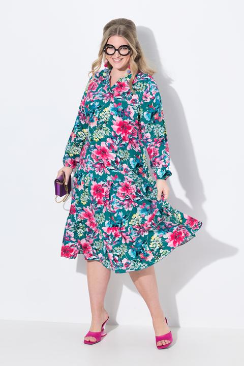 Produktbild Miamoda Midikleid, Blumenmuster, doppelter Saumvolant (44)
