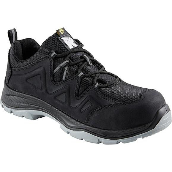 Runnex, Sicherheitsschuhe, S3S-ESD Sicherheitshalbschuhe SmartStar, Schwarz/Grau (S3, 36)