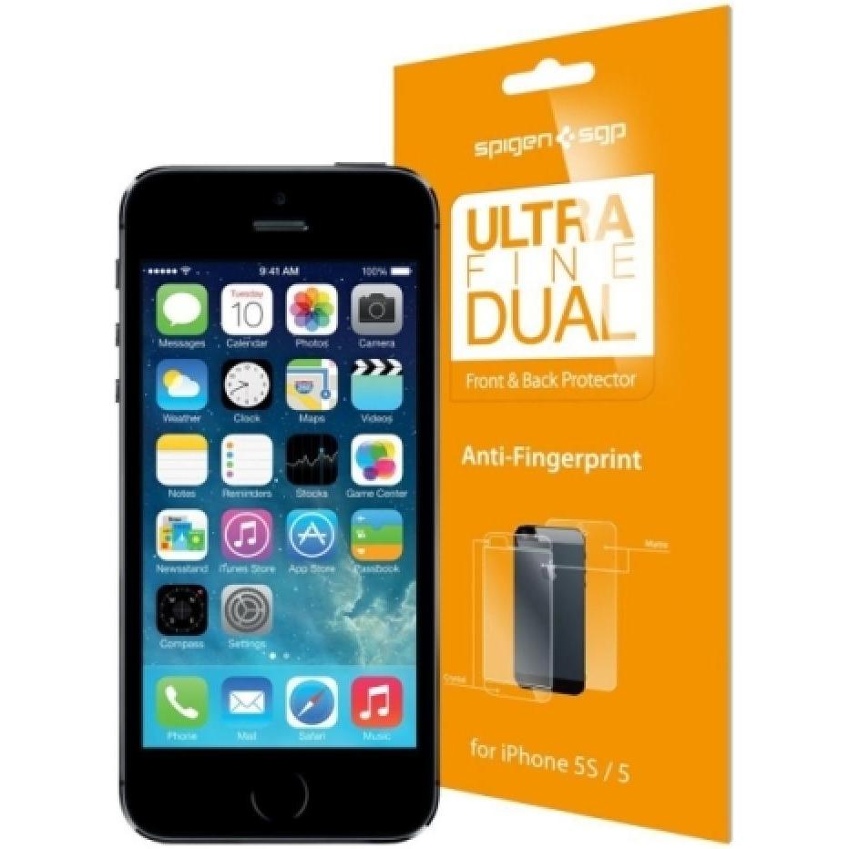 Thumbnail - Spigen Steinheil iPhone SE 5S SGP Anti Fingerprint UltraFine Display & Rückseite (1 Stück, Apple iPhone SE), Smartphone ...