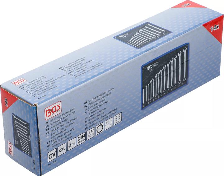 Produktbild BGS Maul-Ringschlüssel-Satz extra lang SW 6 - 19 mm 14-tlg. (19 mm, 6 mm, 12 mm, 14 mm, 16 mm, 10 mm, 18 mm, 7 mm, 17 mm, 11 mm, 15 mm, 8 mm, 9 mm, 13 mm)