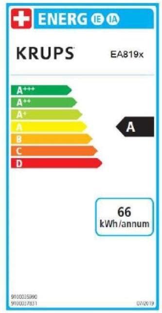 Energie-Label Krups Arabica Latte Quattro Force