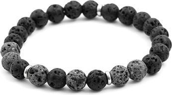 Immagine prodotto Beneto Bracciale di perline in pietra lavica MINK77//17 - Lunghezza: 19 cm (19 cm, Pietra lavica)