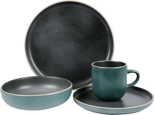 Produktbild Axentia Tafelservice, 16-teilig, blau/grau (16 Stk.)