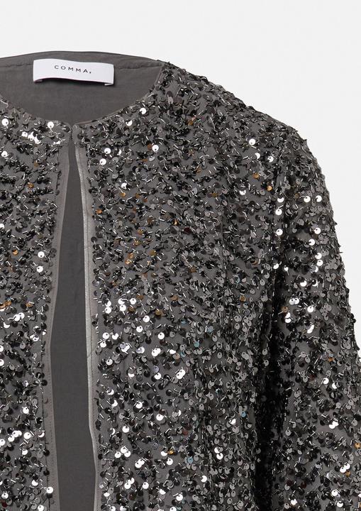 Actual product image Comma Indoor-Blazer Blusenjacke mit Allover-Pailletten (42)