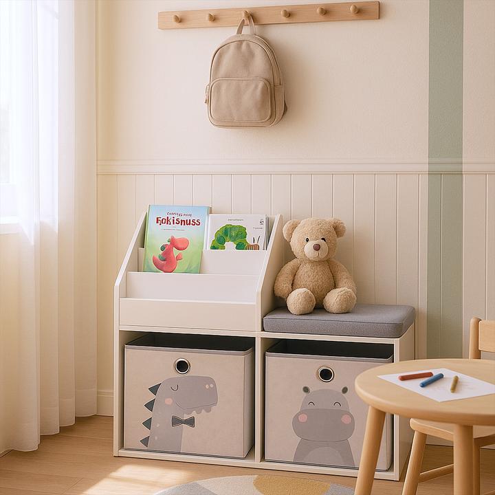 Actual product image Relaxdays Kinderbank mit Bücherregal