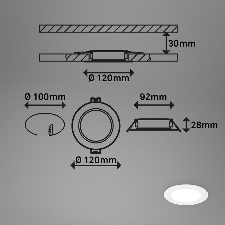 Image du produit Briloner Jeu de 3 lampes LED encastrées ultraplates - Flat star (660 lm)