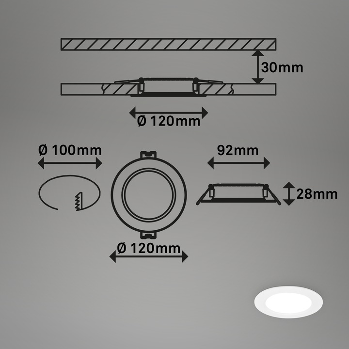 Produktbild Briloner Ultraflache LED Einbauleuchten 3er-Set - Flat star (660 lm)
