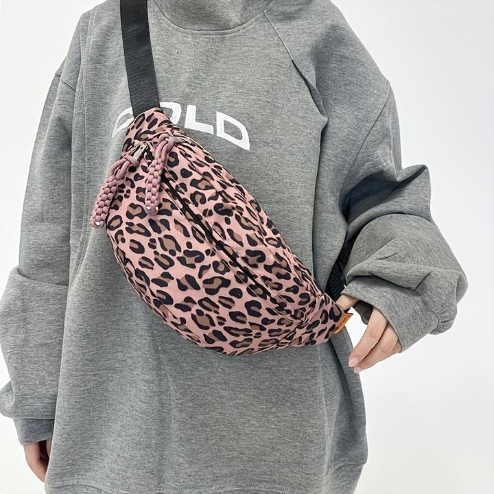Produktbild Only-Bags.Store Mode Leopard Print Chest Bag, vielseitig Kontrast Farbe Casual Waist Pack, multifunktionale