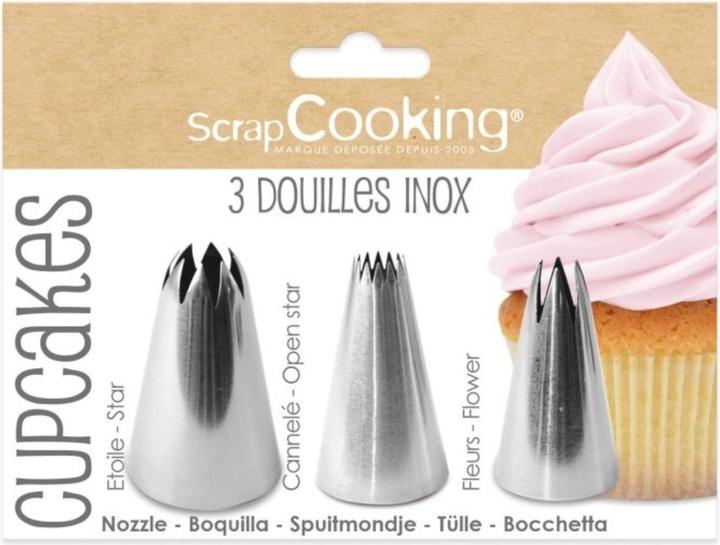 ScrapCooking 3er Set Edelstahltüllen Cupcakes (Spritztüllen)