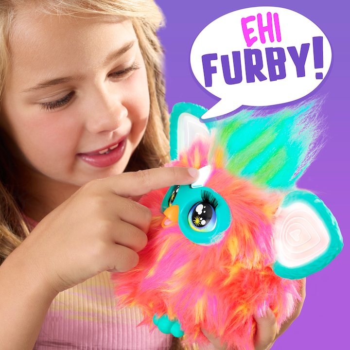Productafbeelding Furby interactief pluchen speelgoed (oranje) - Italiaanse stemuitvoer (15 cm)