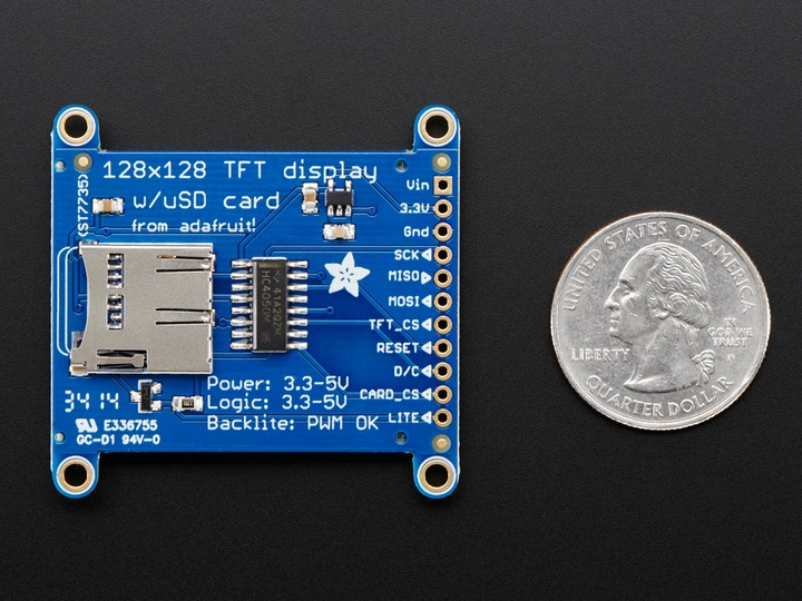 Produktbild Adafruit 1.44" Color TFT LCD Display w/MicroSD (Display)