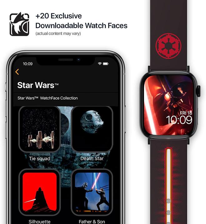Immagine prodotto Moby Fox Bracciale Smartwatch Star Wars Darth Vader Lightsaber 22 mm (22 mm, Acciaio inossidabile, Silicone)