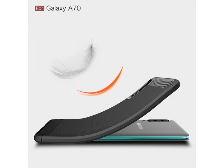 Produktbild Screenguard Samsung Galaxy A70 Hülle Carbon Brushed Soft TPU (Samsung Galaxy A70)