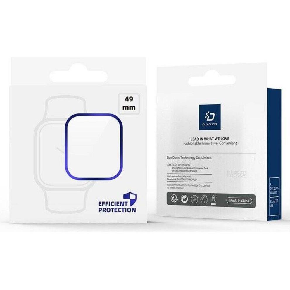 Dux Ducis Vetro temperato Flas con cornice in alluminio per Apple Watch Ultra 49 mm - Argento, Pellicola protettiva per smartwatch, Argento