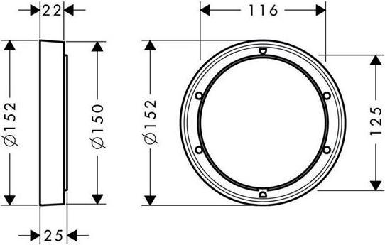 Productafbeelding hansgrohe HG uitbreidingsrozet d= 150mm mat zwart
