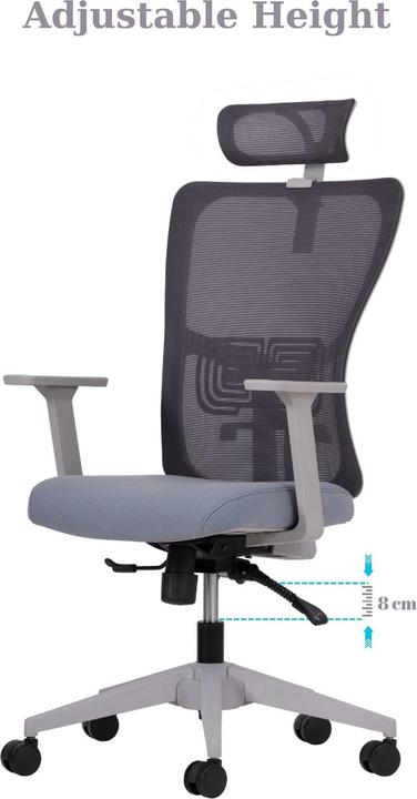 Actual product image Kalune Design Lumbar 126 Grey Office Chair Set 2 Pieces