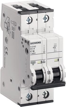 Produktbild Siemens MCB 2 Pole Type C 10kA 6A 400V
