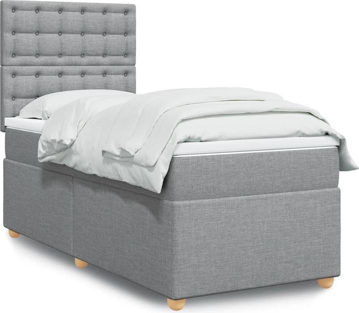 Produktbild VidaXL Bo x springbett mit Matratze 90 x 200 cm Stoff (90 x 200 cm, 90 x 200 cm)