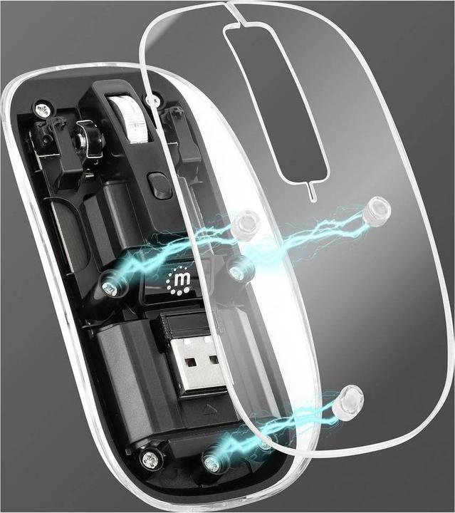 Produktbild Manhattan MH Transparent 4D mouse, Black (Kabellos)