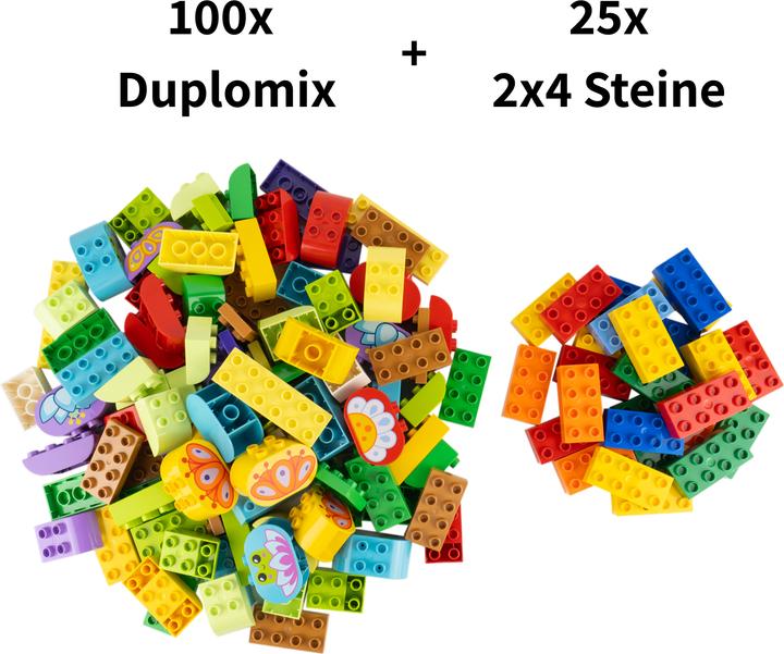 Produktbild LEGO Duplo 100 Baustein + 25 2x4 Steine Bunt NEU! Menge 125 Stueck