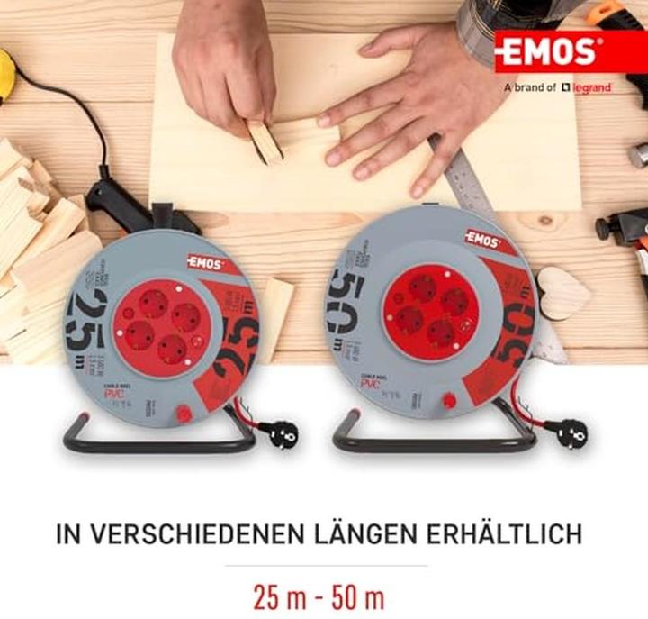 Produktbild Emos Kabeltrommel IP20 1,5mm Schuko 50 m (50 m, 1.50 mm²)