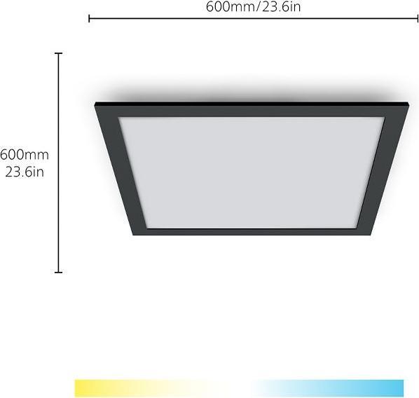 Image du produit WiZ Panel Plafonnier Carré Tunable White 3400lm Noir Pack individuel (3400 lm)